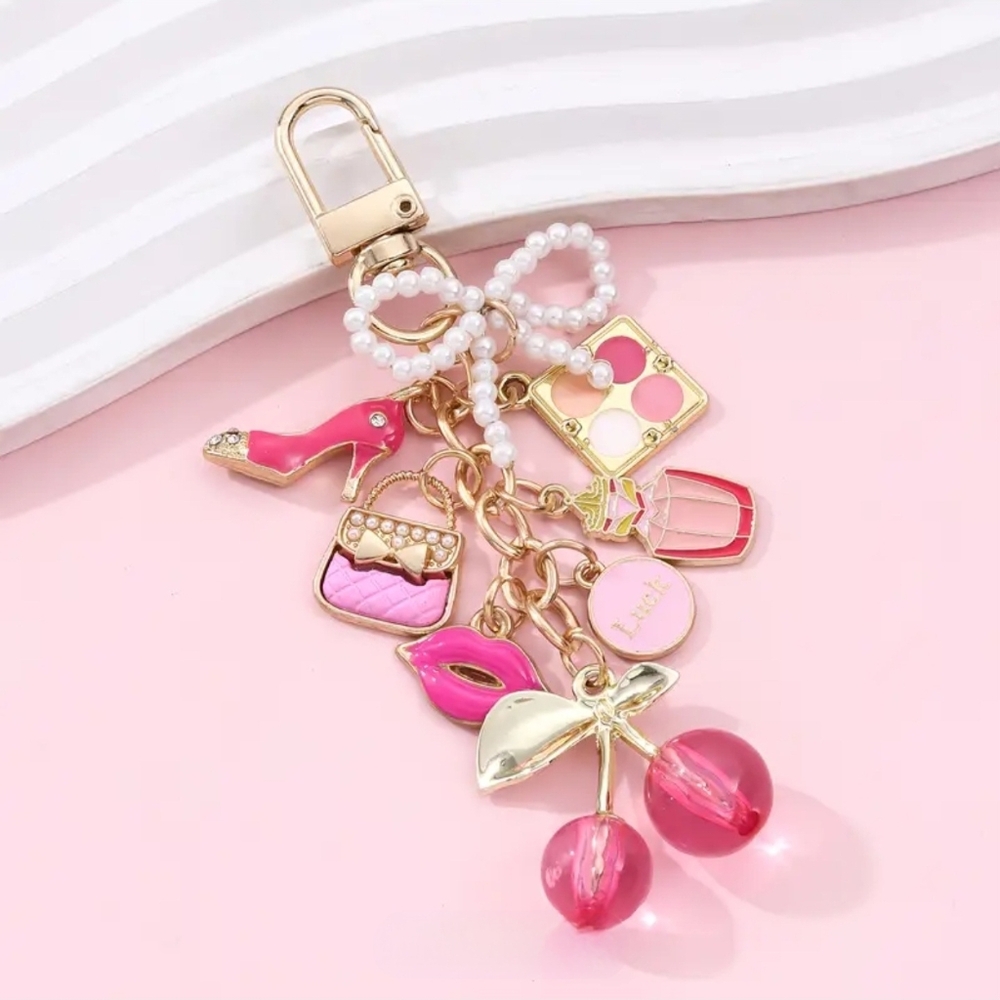 Cherry High Heel Bag Charm Keychain